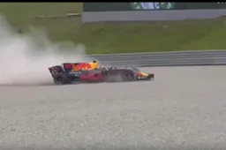 Video: Max Verstappen in de grindbak tijdens Q3