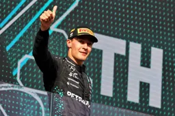 Russell leaves hilarious signature at Monza as clip goes viral on social media