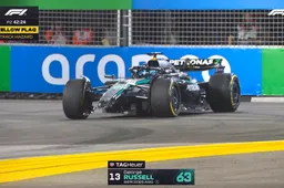 Russell causes first red flag crashing into the barrier in FP2!