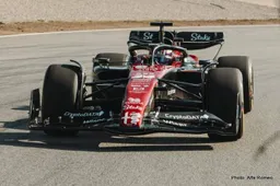 Alfa Romeo's C43 and Red Bull's RB19 hit the track