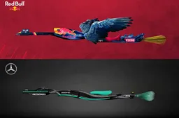 Harry Potter-style flying broomsticks decked in F1 liveries