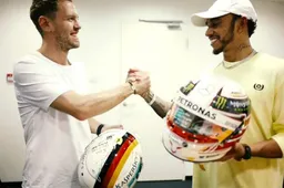 Hamilton and Vettel swap helmets as season ends