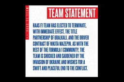 Haas F1 Team terminate contract with Mazepin and Uralkali