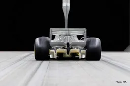 2021 Formula 1 car model in wind tunnel
