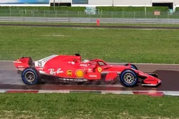 Kvyat drives Ferrari for the first time during Pirelli test