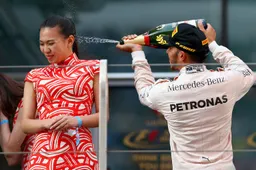 Chinese hostess plays down Hamilton champagne incident