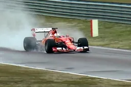 Vettel's first day back at work ends with crash