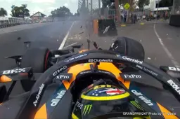 Oscar Piastri crashes on his way to Australian Grand Prix grid