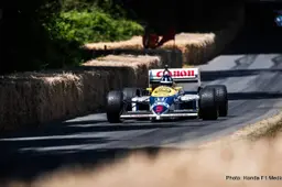 Damon Hill drives Williams Honda FW11 at Goodwood, 40 years after its historic first Formula 1 title