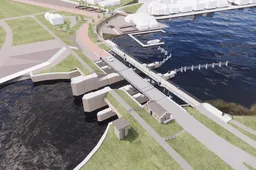 fietsbrug reitdiep vogelperspectief