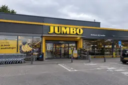 Jumbo Supermarket Entrance on a Cloudy Day