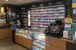 Modern Tobacco Shop Counter Display
