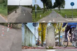 Paaltjes op het fietspad