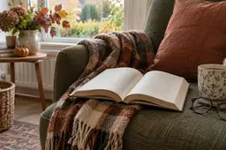 Herfstzondag met boek en thee