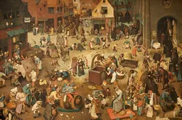 Het gevecht tussen Carnaval en Vasten, Pieter Bruegel de Oude, 1559