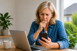 vrouw computer