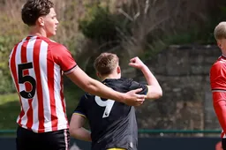 Louis Bradbury powers home a header but Man Utd U18s misses a penalty in a 2-1 loss