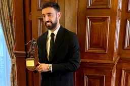 Bruno Fernandes pictured with Player of Year award says what he is targeting now