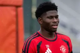 Baleba pictured looking strong in training ahead of making Man Utd debut