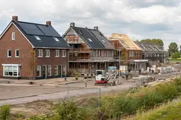 Illustratiebeeld van een nieuwbouwwijk in aanbouw.