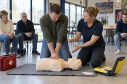 Reanimatietraining met oefenpop en AED