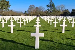 Militaire begraafplaats in Colleville-sur-Mer, Frankrijk