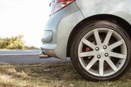 close up parked car road