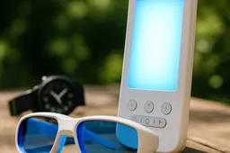 Lichttherapie buiten op houten oppervlak