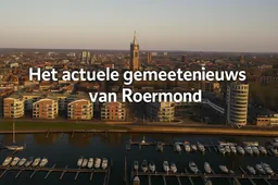 Stadszicht van Roermond in de avond
