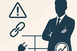 Zakenman met iconen en grafiek