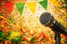 Carnavalsfeest met kleurrijke versieringen