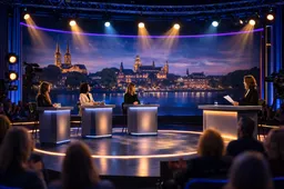 Politiek debat in de studio