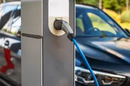close-view-electric-car-charging-station