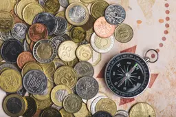 top-view-compass-coins