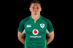 Owen Farrell pictured wearing Ireland’s new Canterbury rugby shirt in an edited image amid speculation over his international future.