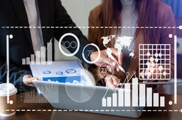 intelligence bi en business analytics ba met key performance indicators dashboard concept startup programming als fintech concept zakelijke teamvergadering foto professionele belegger op kantoor