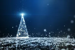 sneeuwlandschap met kerstboom