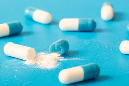 gebroken blauw witte capsule