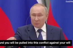 Poetin waarschuwt de EU: 'Jullie worden in een oorlog met nucleaire macht Rusland getrokken. Er zullen geen winnaars zijn'