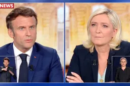 Macron tegen Le Pen in debat: "Een hoofddoekjesverbod zal tot een burgeroorlog leiden"