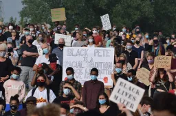 black lives matter and black pete demonstration leeuwarden netherlands