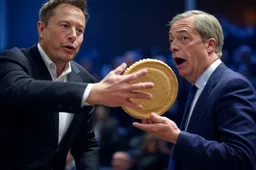 Elon Musk keert zich keihard tegen islam-omarmende, Robinson-hatende Nigel Farage: 'Niet uit het juiste hout gesneden!'