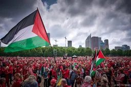 Al tienduizenden mensen op Malieveld voor Gaza-protest