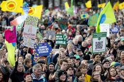 Tienduizenden mensen lopen in Den Haag mars voor het klimaat