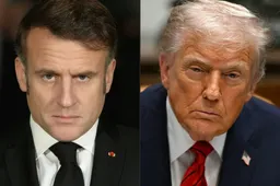 Trump bespot Macron tijdens besloten lunch 