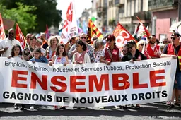 Europeanen demonstreren op Dag van de Arbeid