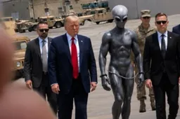 Meesterlijke trolactie of meer? Donald Trump breekt het internet met bizarre alien-foto op Truth Social!