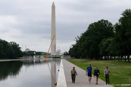 Reflecting Pool in Washington opnieuw leeg voor herstel