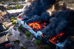 Grote uitslaande brand in bedrijfspand Udenhout