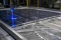 Oude zonnepanelen blijken een zilvermijn: nieuwe laser wint 99 procent van het metaal terug